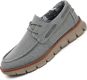 Men's Shoes Comfortable Casual Shoes Slip on Lace up Shoes Breathable Classic Canvas Boat Shoes
