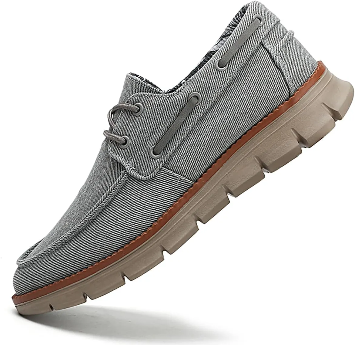 Men's Shoes Comfortable Casual Shoes Slip on Lace up Shoes Breathable Classic Canvas Boat Shoes
