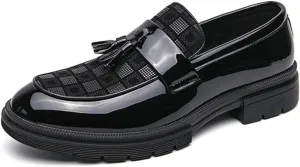 Men's Shoes Leather Men Fashion Spring Tassel Loafers Handmade Business Shoes Luxury Slip-On Men's Groom Footwear