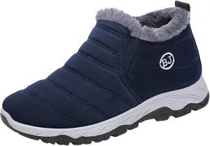 Men's Shoes Winter Snow Boots Cotton-Padded Slip on Casual Warm Walking Sneakers Waterproof Mens Boots