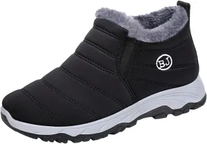 Men's Shoes Winter Snow Boots Cotton-Padded Slip on Casual Warm Walking Sneakers Waterproof Mens Boots