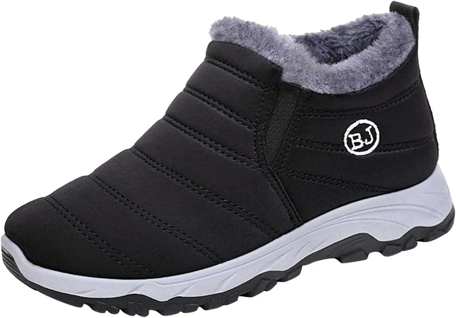 Men's Shoes Winter Snow Boots Cotton-Padded Slip on Casual Warm Walking Sneakers Waterproof Mens Boots