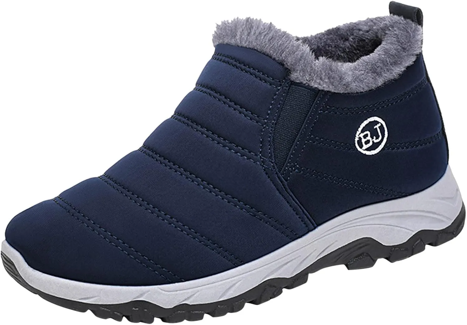 Men's Shoes Winter Snow Boots Cotton-Padded Slip on Casual Warm Walking Sneakers Waterproof Mens Boots