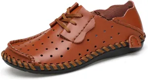 Men's Soft Genuine Leather Loafer Shoes Slip on Comfortable Walking Driving Shoes Men's Casual Shoes