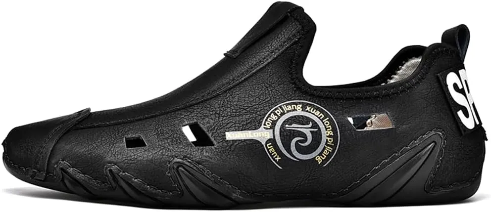 Mens Soft Leather Driving Shoes Slip On Casual Shoes Comfort Breathable Walking Shoes for Men