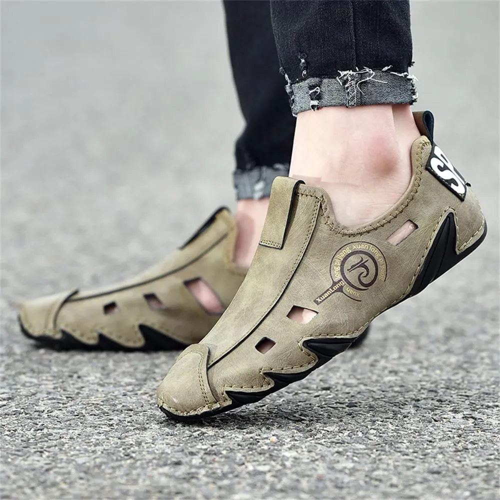 Mens Soft Leather Driving Shoes Slip On Casual Shoes Comfort Breathable Walking Shoes for Men