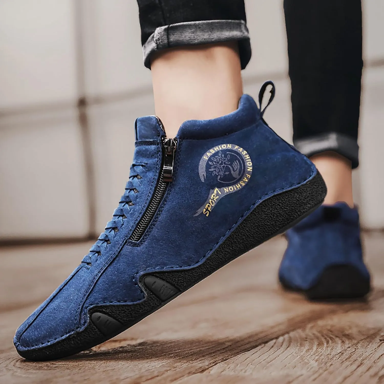 Men's Sport Breathable Mesh Shoes Comfortable Breathable Stretch Canvas Slip On Sneaker Versatile Elderly Shoes