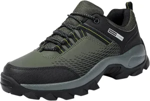 Men's Waterproof Hiking Shoes Lightweight Comfortable Non Slip Breathable Leather Walking Shoes for Outdoor Trekking Climbing Camping with Arch Support Men's Daily Work Shoe