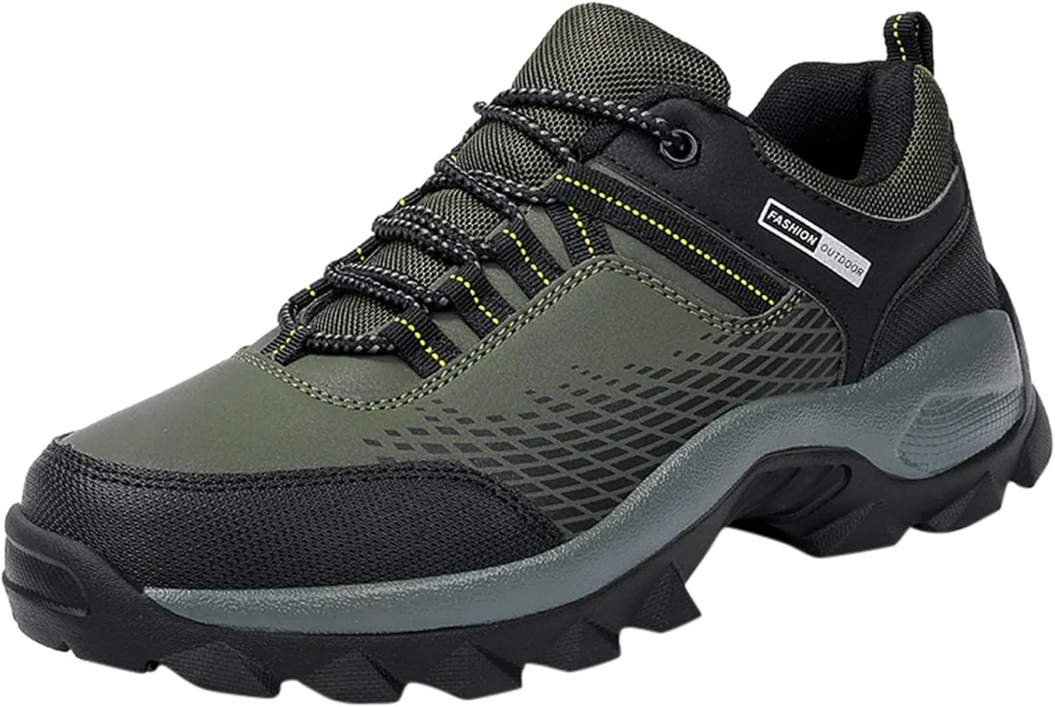 Men's Waterproof Hiking Shoes Lightweight Comfortable Non Slip Breathable Leather Walking Shoes for Outdoor Trekking Climbing Camping with Arch Support Men's Daily Work Shoe