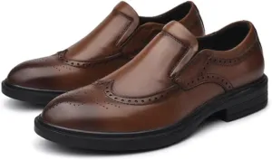 Mens Wide Dress Shoes Men Genuine Cow Leather Brogue Wedding Business Men's Casual Flats Shoes Luxury Oxford Shoes for Men's Shoes Platform Shoes