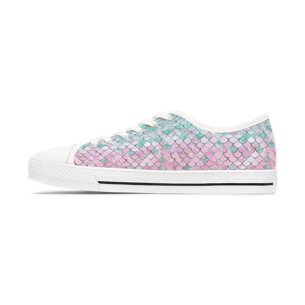 Mermaid wave Women's Low Top Sneakers