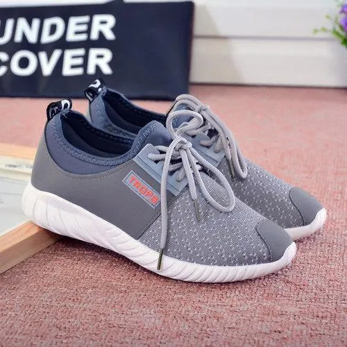 Mesh Sport Lace Up Casual Breathable Flat Trainers