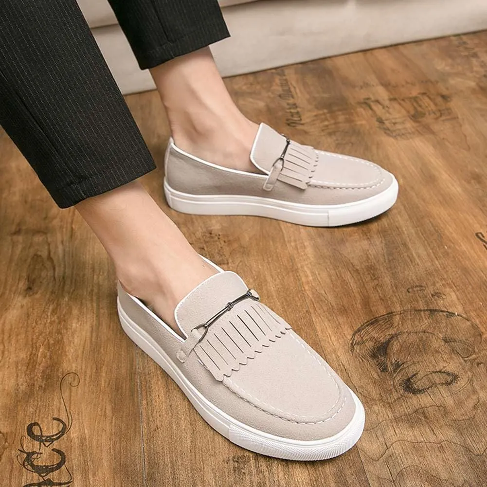 mitvr Men's Slip-on Casual Shoes Suede Fashion Sneakers for Men Business Loafer Driving Shoes