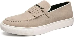 mitvr Men's Slip-on Casual Shoes Suede Fashion Sneakers for Men Business Loafer Driving Shoes