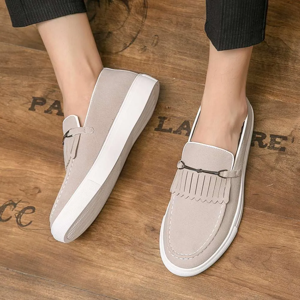 mitvr Men's Slip-on Casual Shoes Suede Fashion Sneakers for Men Business Loafer Driving Shoes