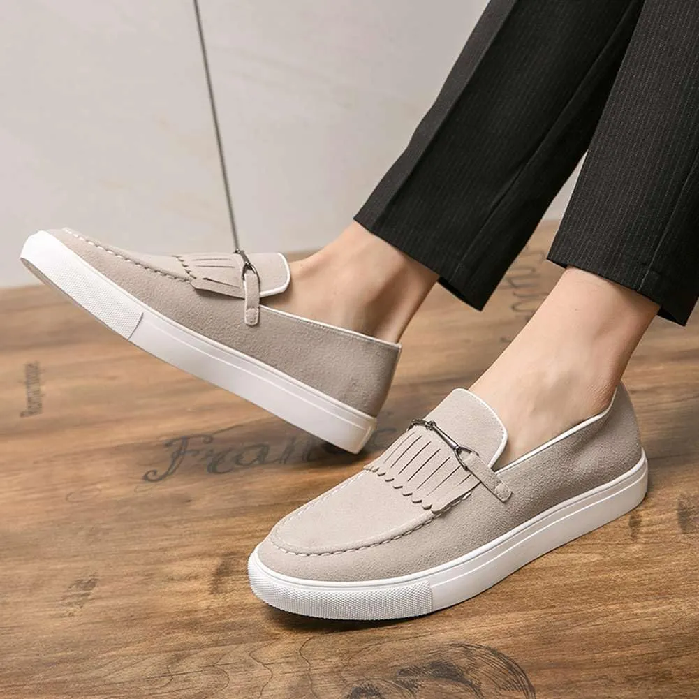 mitvr Men's Slip-on Casual Shoes Suede Fashion Sneakers for Men Business Loafer Driving Shoes