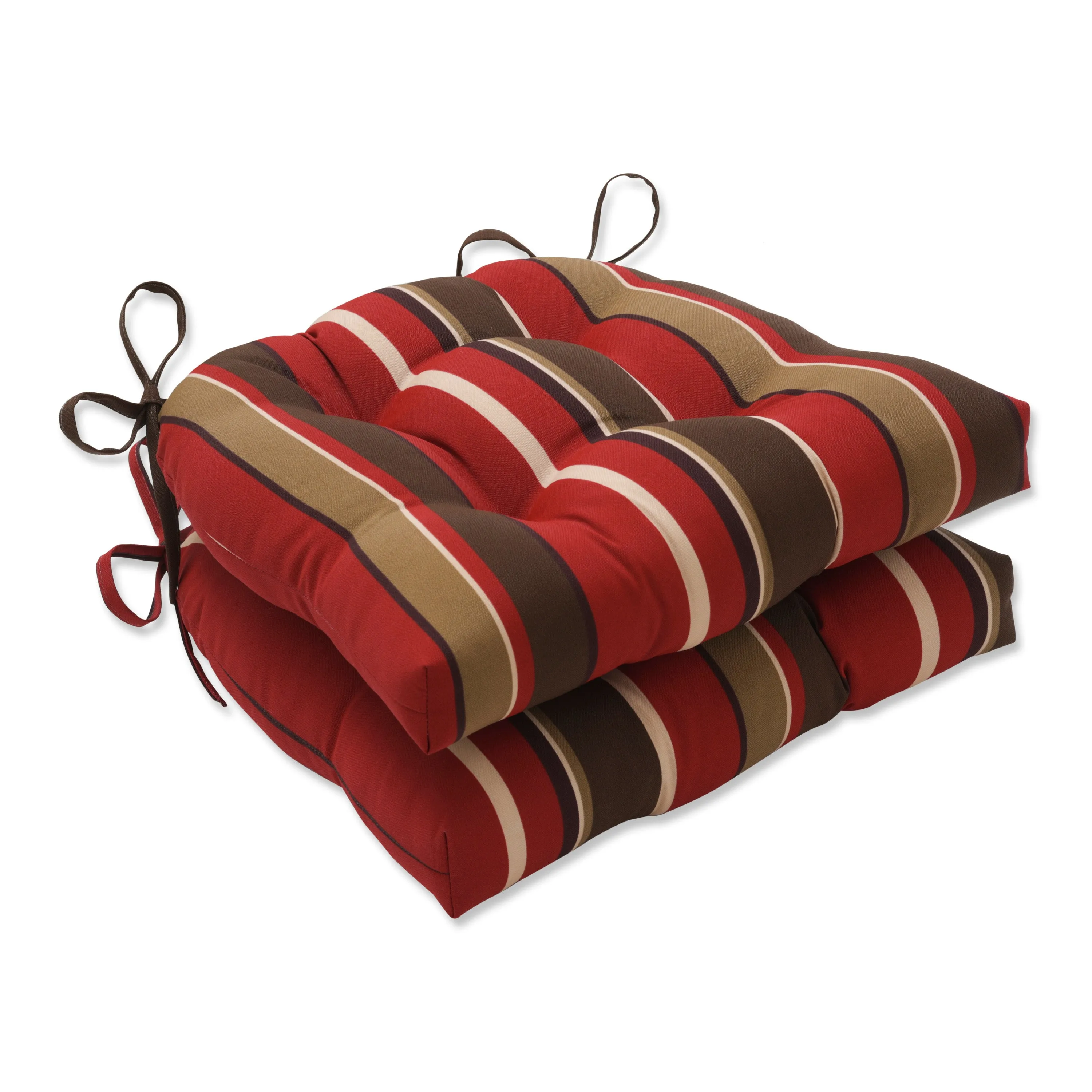 Monserrat Sangria Outdoor Deluxe Tufted Chairpad (Set Of 2)