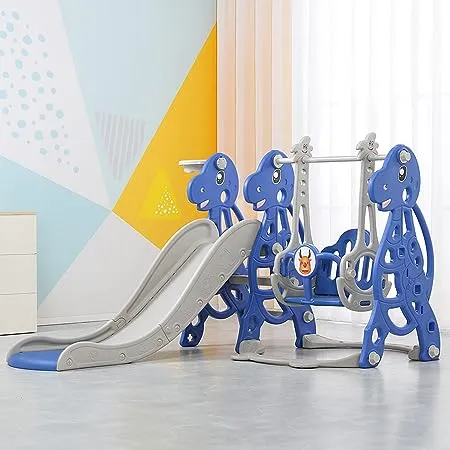 Multifunctional with Basketball Basket and Foldable Slide Swing from 1 Year Children up to 30 kg, 135 x 55 x 67 cm