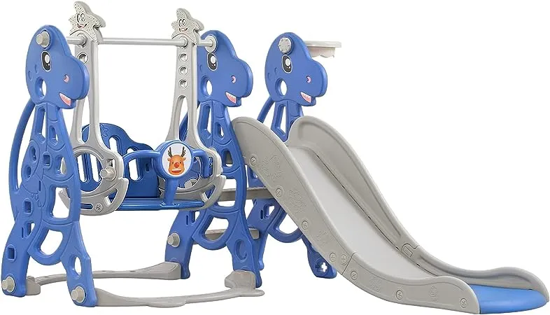 Multifunctional with Basketball Basket and Foldable Slide Swing from 1 Year Children up to 30 kg, 135 x 55 x 67 cm