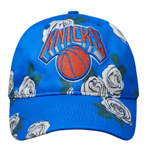 NBA NEW YORK KNICKS ROSES AOP MEN'S DAD HAT (ROYAL BLUE/MULTI)