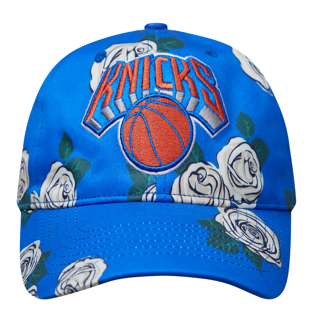 NBA NEW YORK KNICKS ROSES AOP MEN'S DAD HAT (ROYAL BLUE/MULTI)