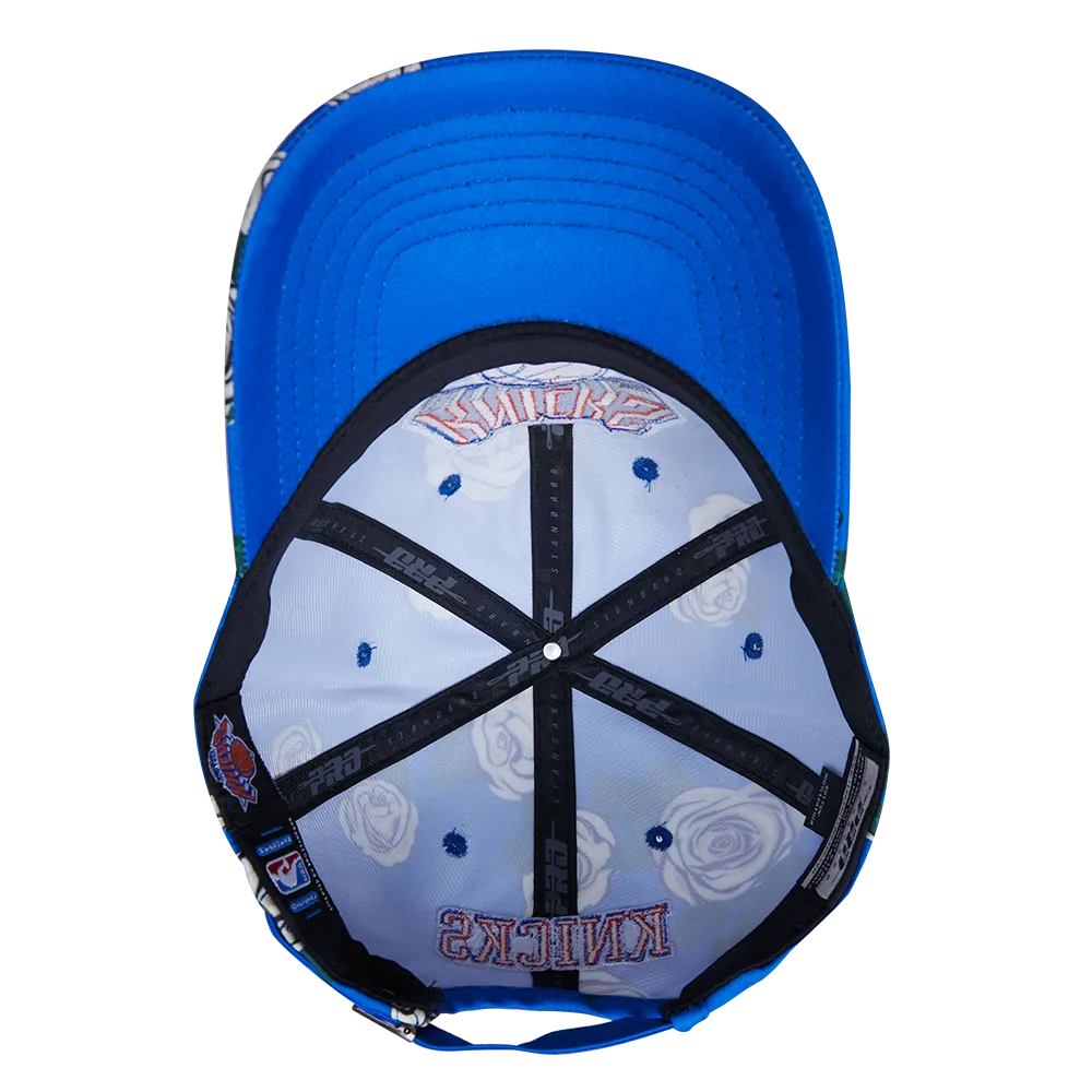 NBA NEW YORK KNICKS ROSES AOP MEN'S DAD HAT (ROYAL BLUE/MULTI)