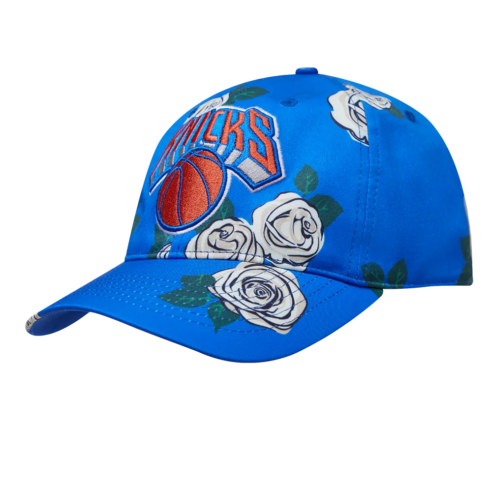 NBA NEW YORK KNICKS ROSES AOP MEN'S DAD HAT (ROYAL BLUE/MULTI)