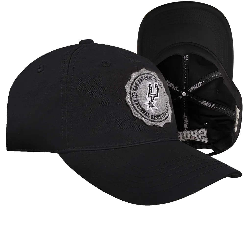 NBA SAN ANTONIO SPURS CREST EMBLEM DAD HAT (BLACK)