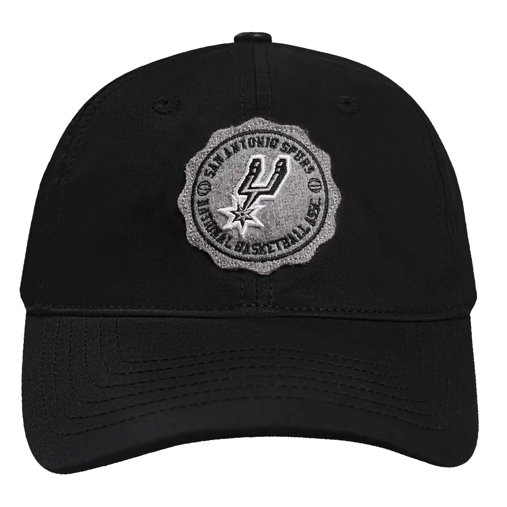 NBA SAN ANTONIO SPURS CREST EMBLEM DAD HAT (BLACK)