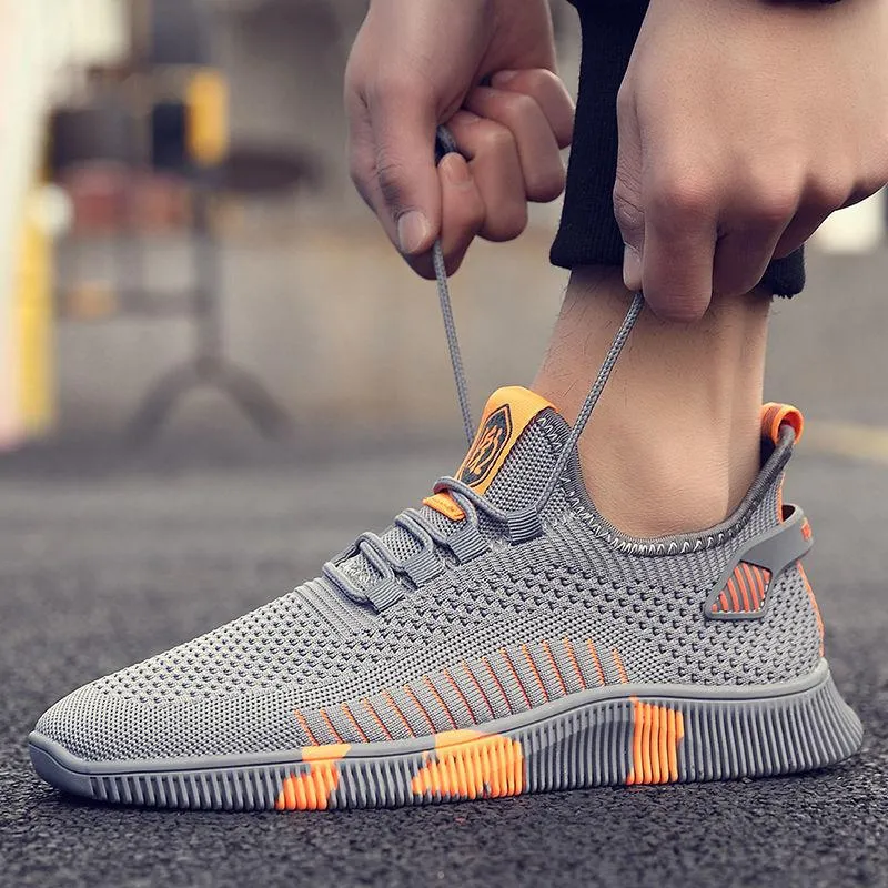 New breathable flying woven shoes casual sports men's shoes
