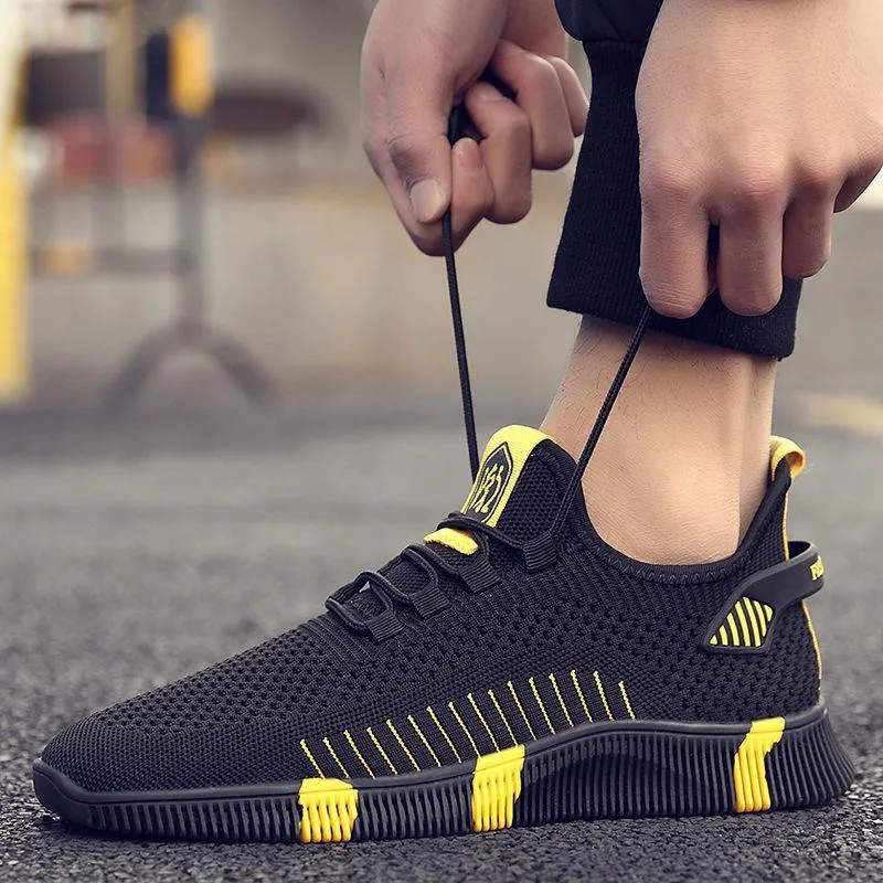 New breathable flying woven shoes casual sports men's shoes