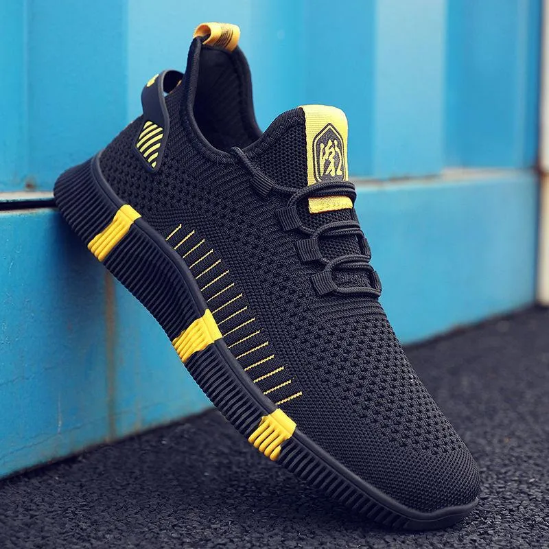 New breathable flying woven shoes casual sports men's shoes