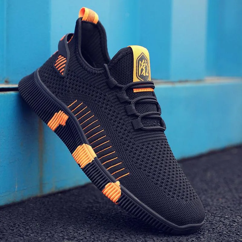 New breathable flying woven shoes casual sports men's shoes