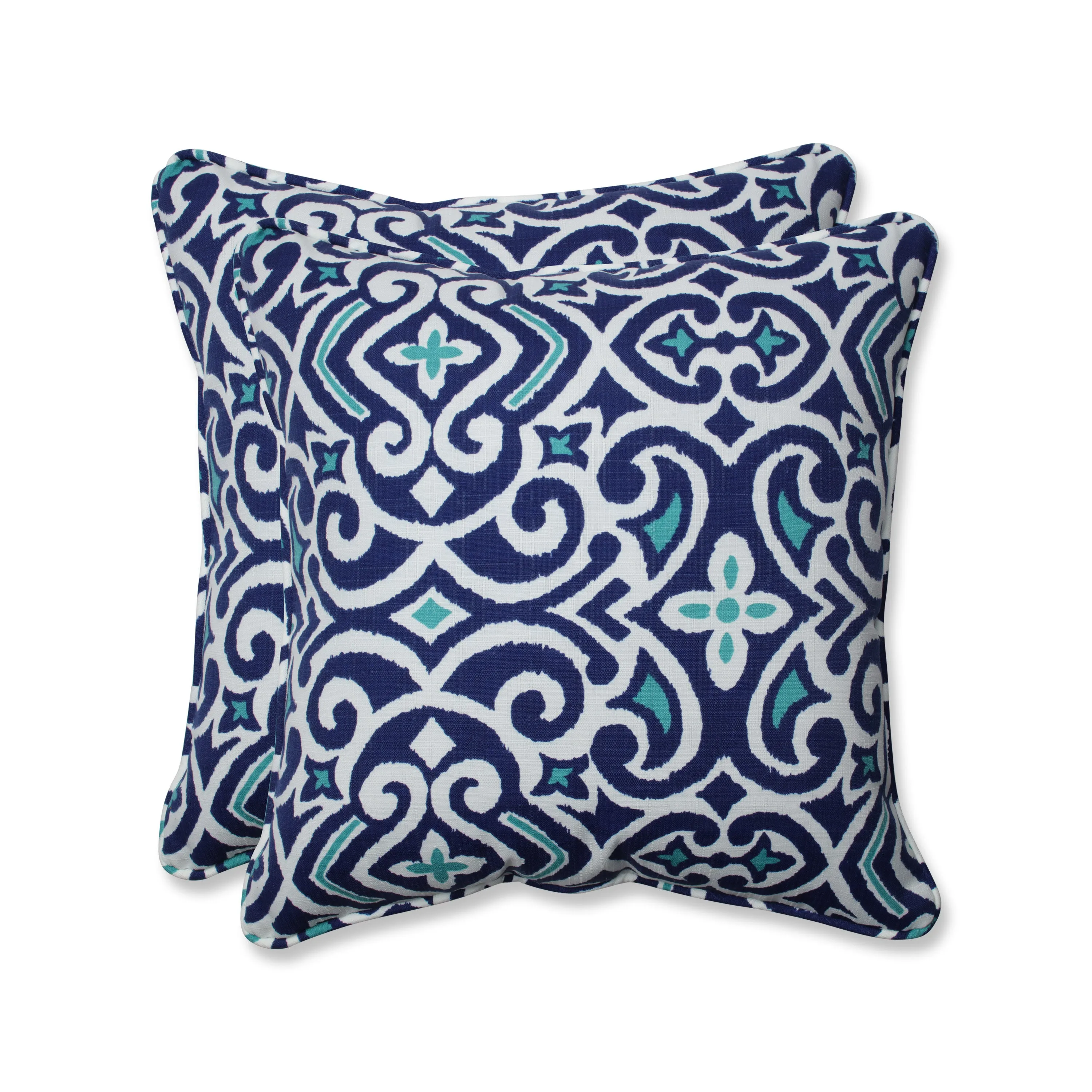 New Damask  Marine 18.5-Inch Throw Pillow (Set Of 2)