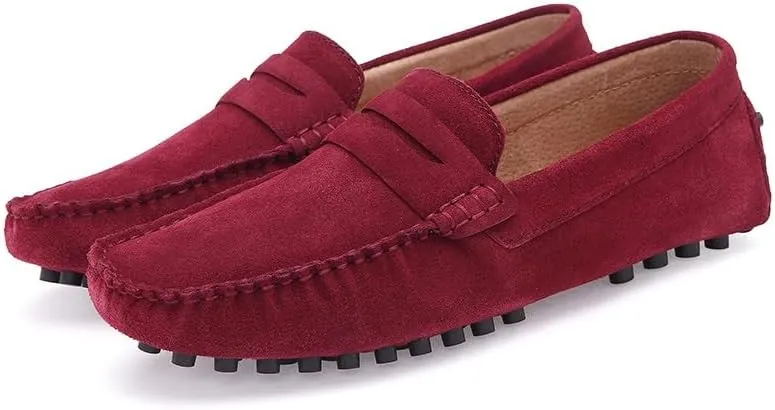 New Men's Shoes Loafers for Men Suede Vamp Driving Penny Moccasins Loafers Flexible Flat Heel Slip Resistant Anti-Slip Prom Slip-ons
