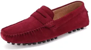 New Men's Shoes Loafers for Men Suede Vamp Driving Penny Moccasins Loafers Flexible Flat Heel Slip Resistant Anti-Slip Prom Slip-ons