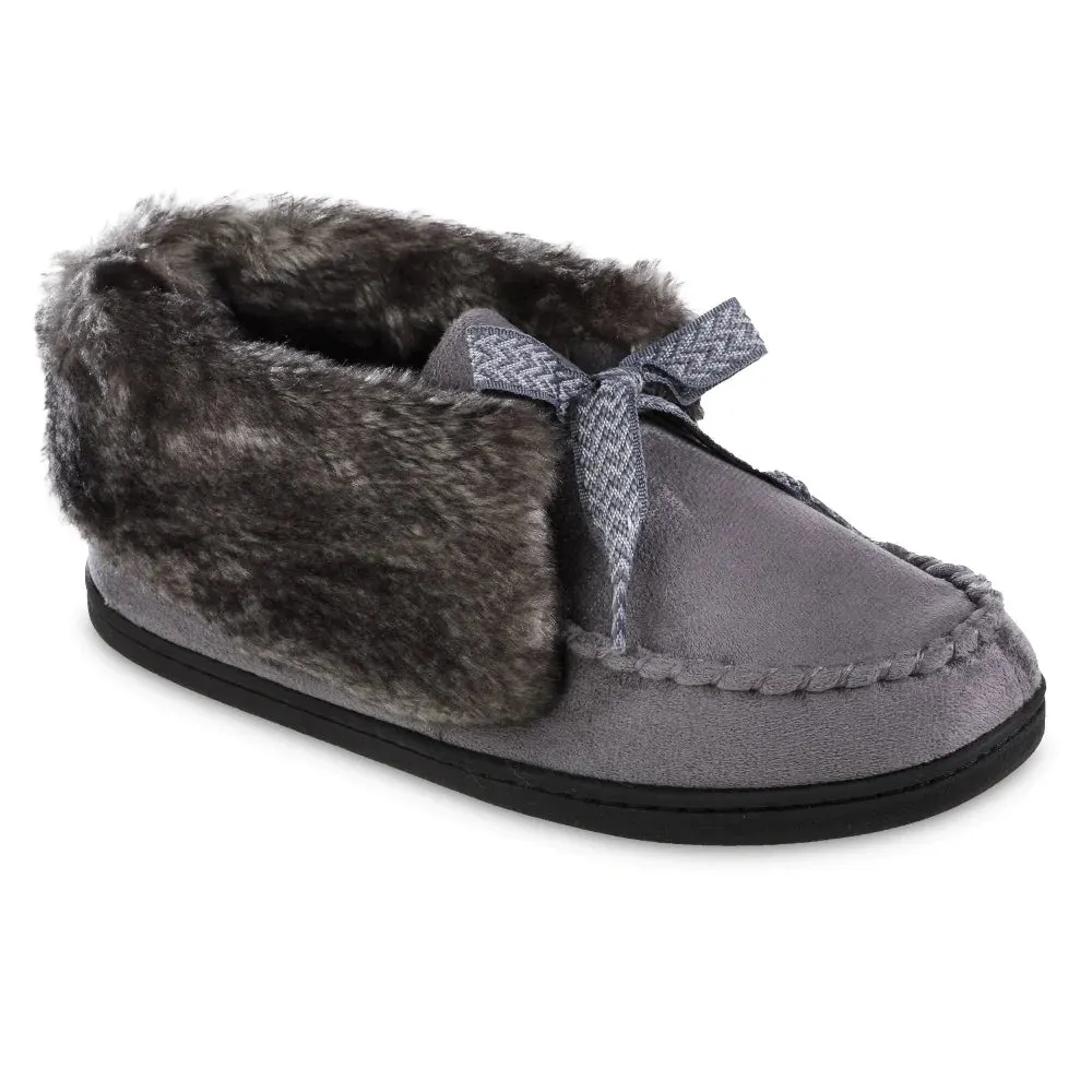 New with tags! Isotoner Women's Microsuede Nelly Moc Bootie Slippers in Grey, Sz M 7.5-8