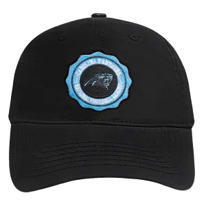 NFL CAROLINA PANTHERS CREST EMBLEM DAD HAT (BLACK)