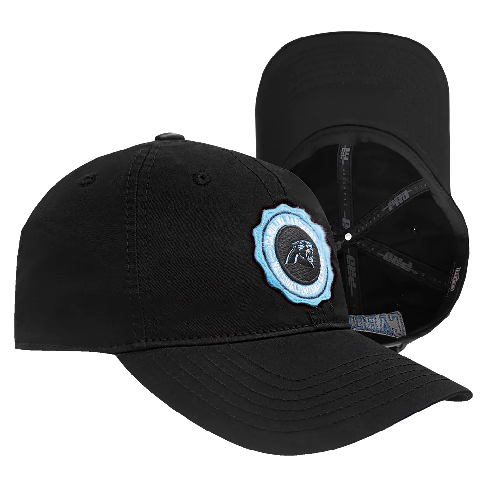 NFL CAROLINA PANTHERS CREST EMBLEM DAD HAT (BLACK)
