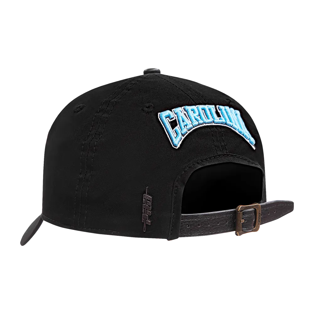 NFL CAROLINA PANTHERS CREST EMBLEM DAD HAT (BLACK)