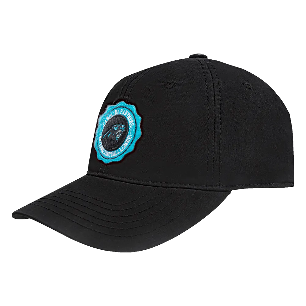 NFL CAROLINA PANTHERS CREST EMBLEM DAD HAT (BLACK)