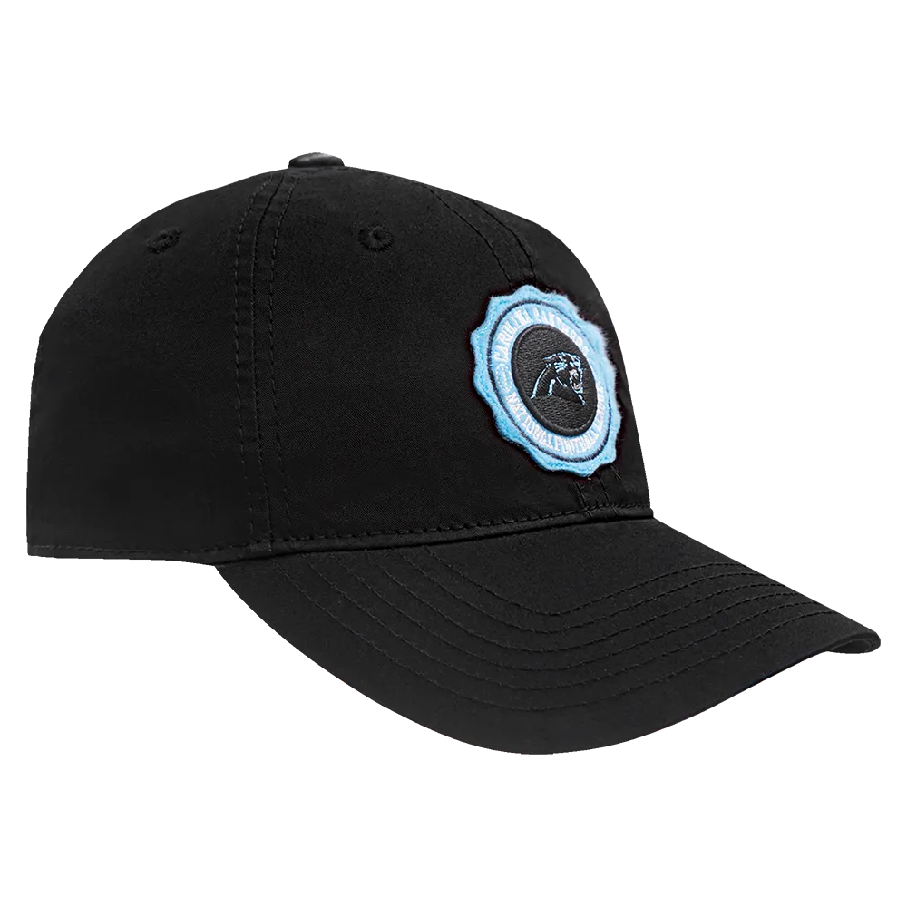 NFL CAROLINA PANTHERS CREST EMBLEM DAD HAT (BLACK)