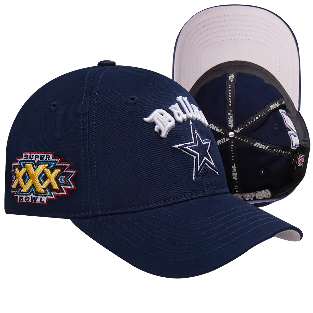 NFL DALLAS COWBOYS OLD ENGLISH MEN'S DAD HAT (MIDNIGHT NAVY)