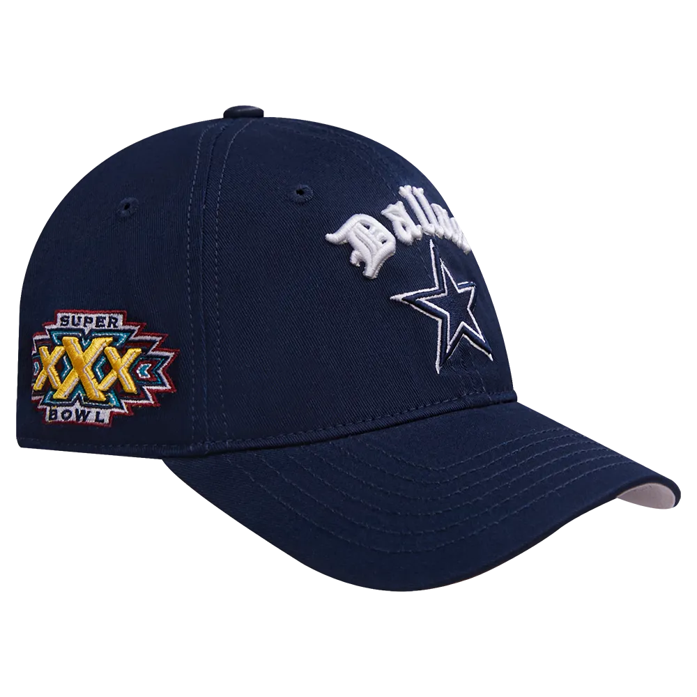 NFL DALLAS COWBOYS OLD ENGLISH MEN'S DAD HAT (MIDNIGHT NAVY)
