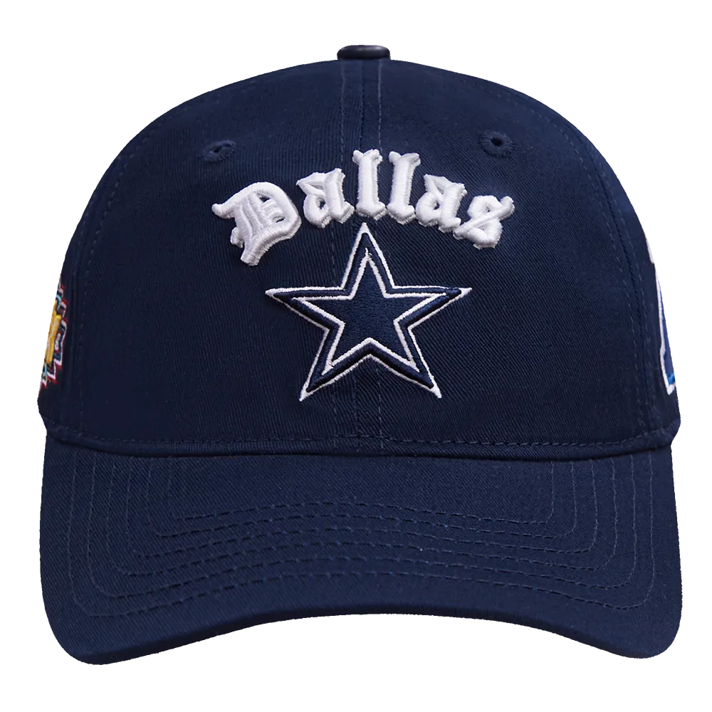 NFL DALLAS COWBOYS OLD ENGLISH MEN'S DAD HAT (MIDNIGHT NAVY)