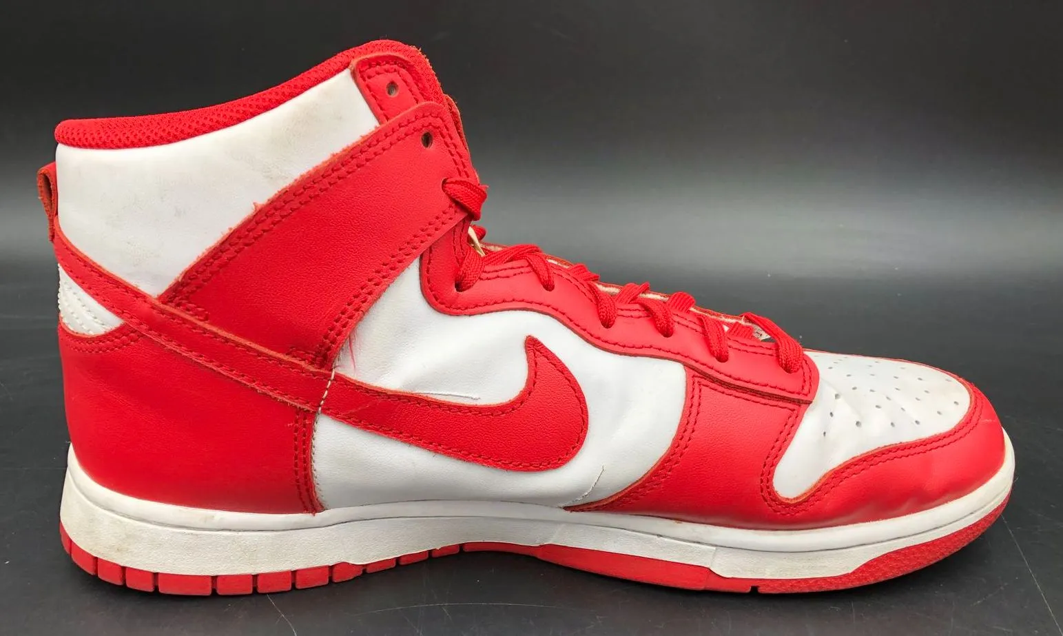 Nike Dunk High Men's 'Championship Red' & White Sneakers - Size 10.5 ( COA)