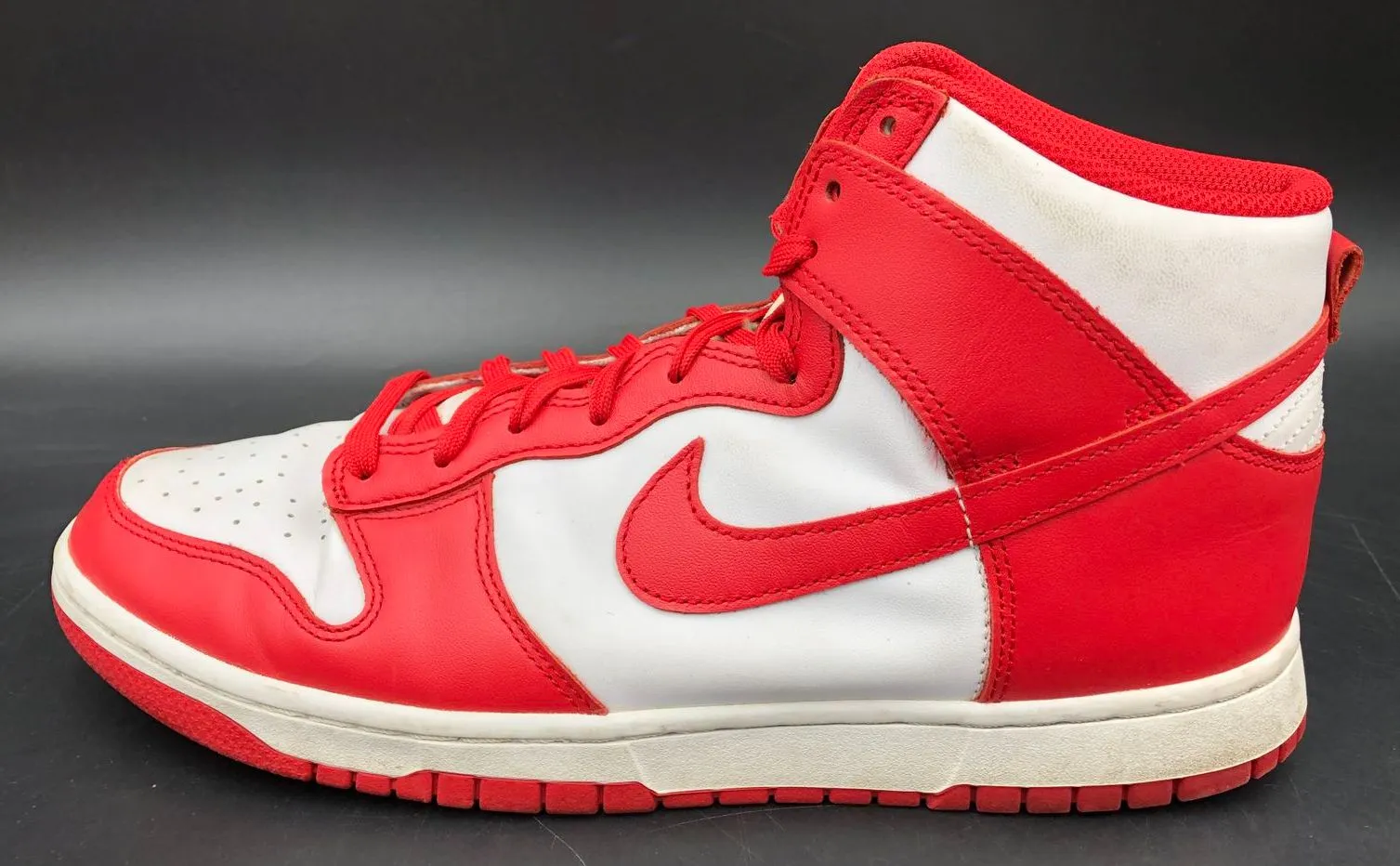 Nike Dunk High Men's 'Championship Red' & White Sneakers - Size 10.5 ( COA)