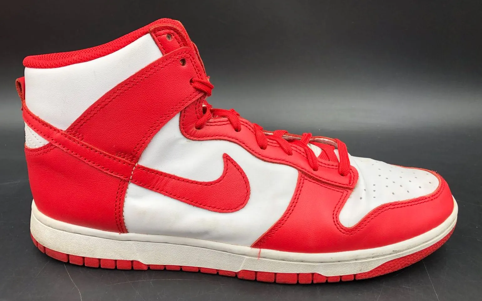 Nike Dunk High Men's 'Championship Red' & White Sneakers - Size 10.5 ( COA)