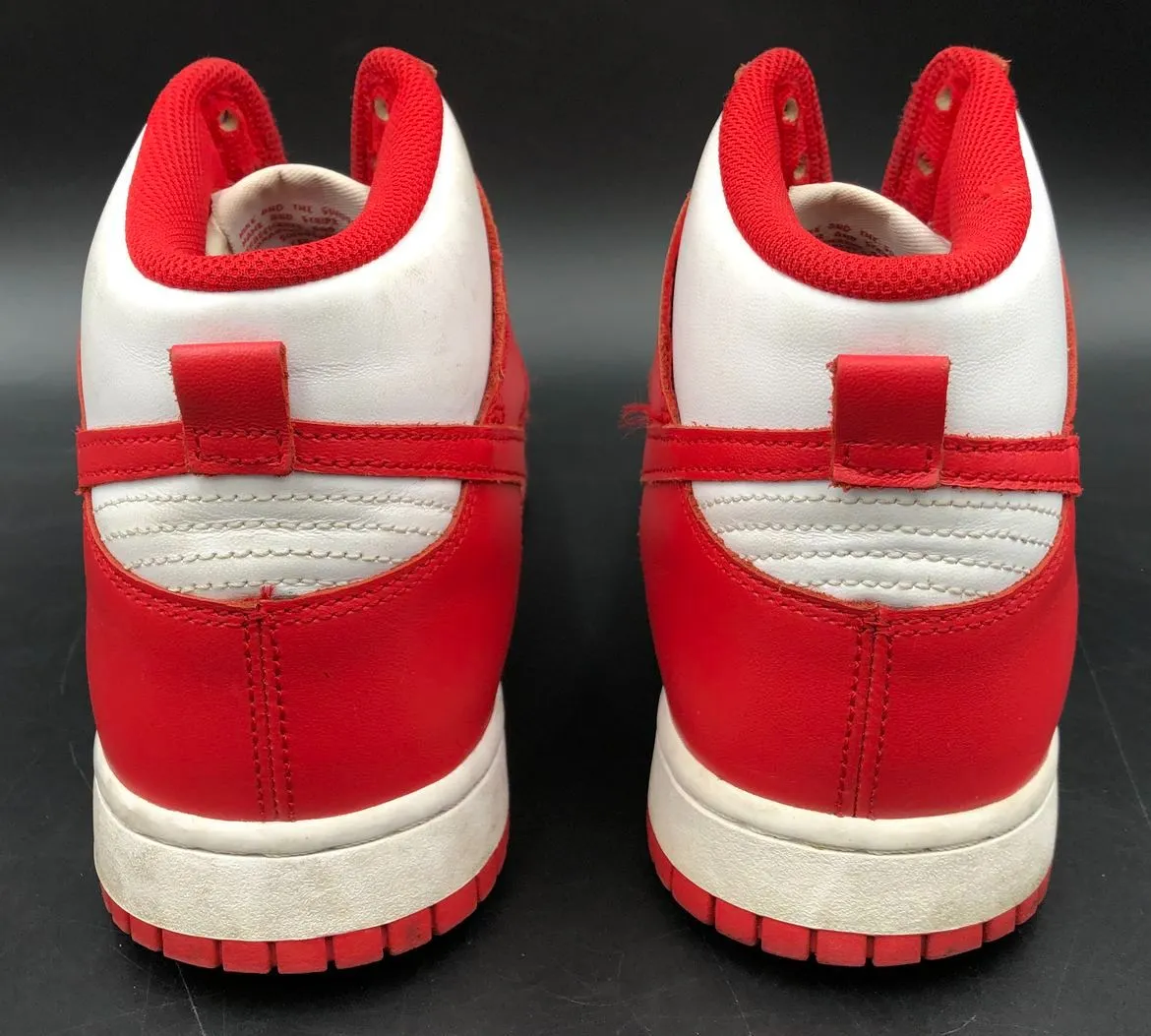 Nike Dunk High Men's 'Championship Red' & White Sneakers - Size 10.5 ( COA)