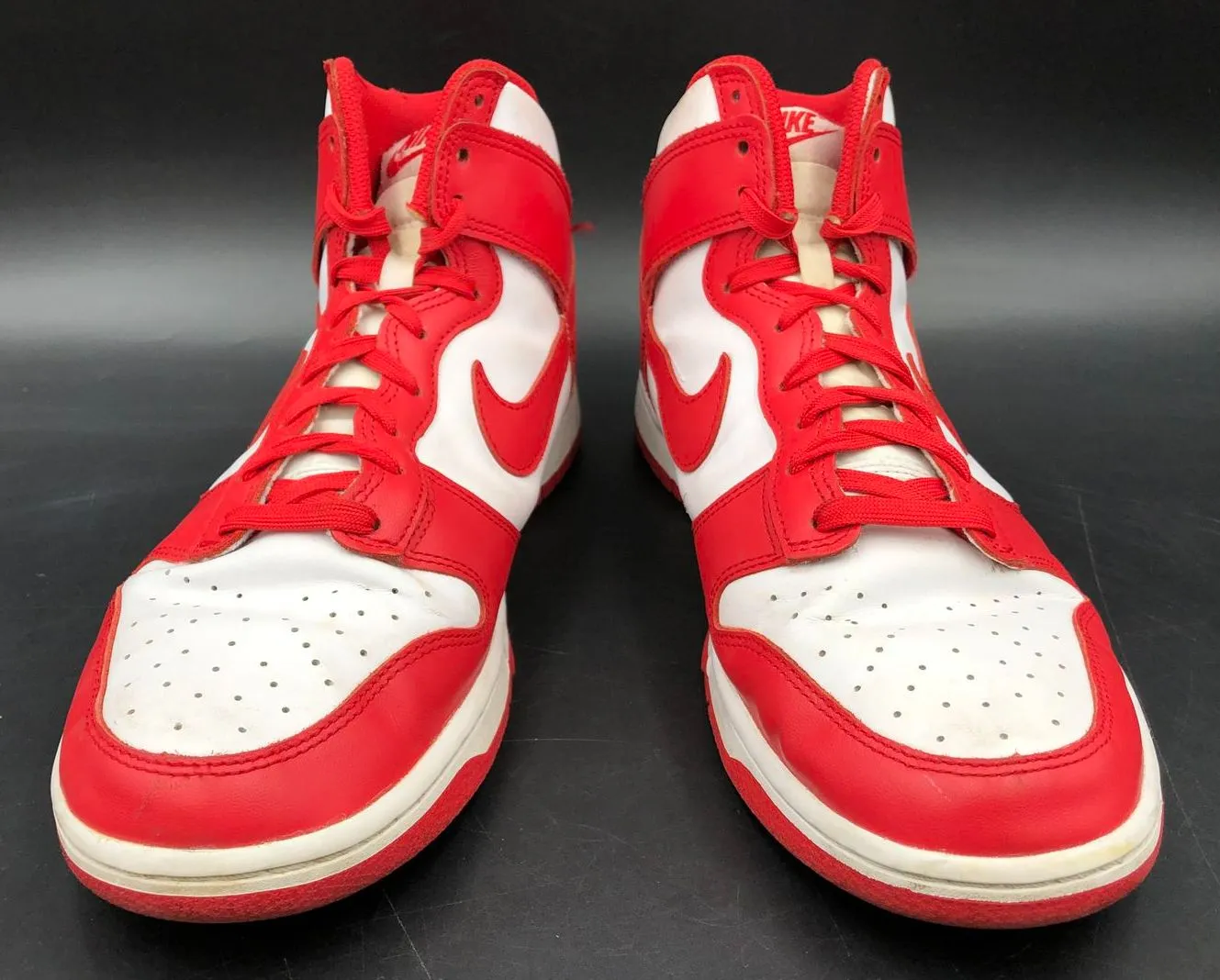 Nike Dunk High Men's 'Championship Red' & White Sneakers - Size 10.5 ( COA)